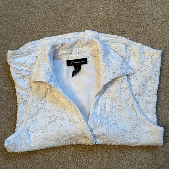 Lace Vest with a lining by International Concepts stylish size medium white - Picture 2 of 8